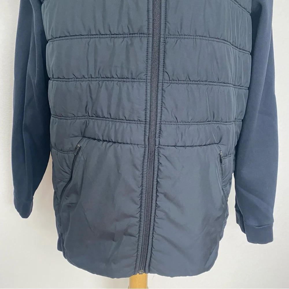 Nike Men's Black Hooded Partial Quilted Puffer Jacket Size Large Outdoor Active - Picture 6 of 16